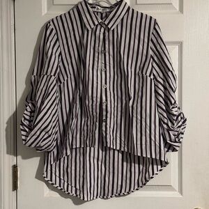 Striped Button-Up Shirt